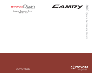 2009 Toyota Camry Quick Reference Guide